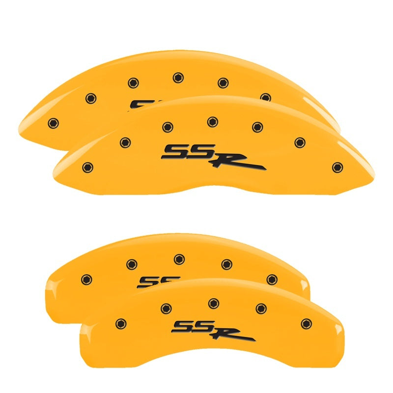 MGP Caliper Covers 4 Logo - MGP 4 Caliper Covers Engraved Front & Rear Ssr Yellow Finish Black Char 2004 Chevrolet SSR