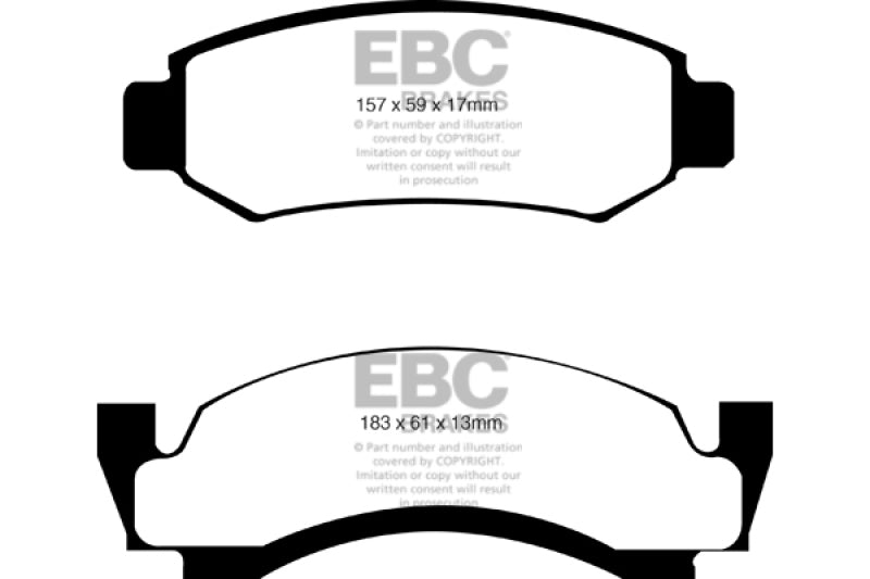 EBC Greenstuff Brake Pad Sets - EBC 76-77 Ford Bronco 3.3 Greenstuff Front Brake Pads