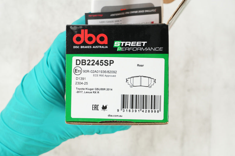 DBA SP Performance Brake Pads - DBA 16-18 Lexus GS200t (Excl F Sport) Rear SP Performance Brake Pads