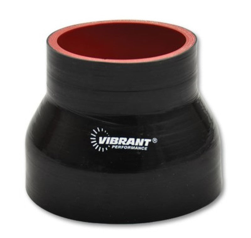 VIB 4 Ply Hoses - Vibrant 4 Ply Reducer Couper 3in ID x 3.75in ID x 3in Long - Black