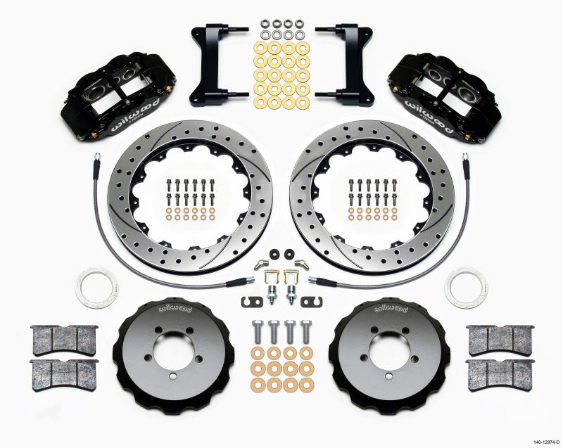 WIL Superlite Brake Kit - Wilwood Narrow Superlite 6R Front Hat Kit 13.06in Drilled 1999-2012 Subaru WRX w/Lines