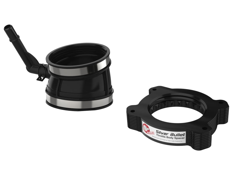 AFE Silver Bullet TBS - aFe 2020 Vette C8 Silver Bullet Aluminum Throttle Body Spacer / Works With Factory Intake Only - Blk