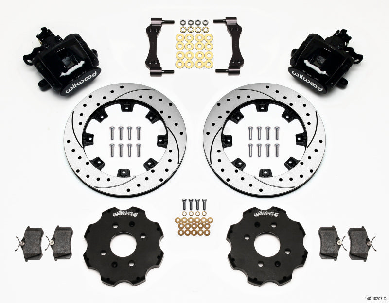 WIL Parking Brake Brake Kit - Wilwood Combination Parking Brake Rear Kit 12.19in Drilled Civic / Integra Disc 2.39 Hub Offset