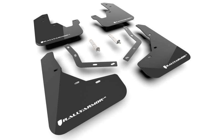 RAL Classic Blk Flap/Wht Logo - Rally Armor 23-26 Honda CR-V Black Mud Flap - White Logo