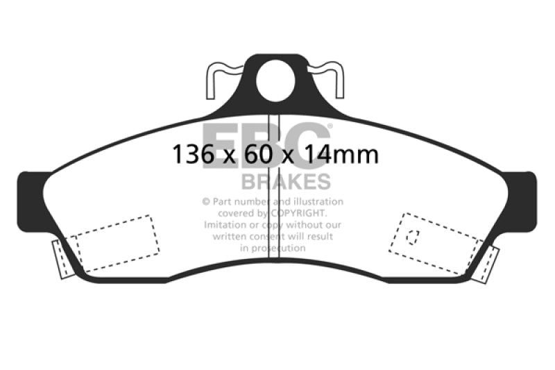 EBC Redstuff Brake Pad Sets - EBC 92-96 Chevrolet Caprice 4.3 Police Redstuff Rear Brake Pads