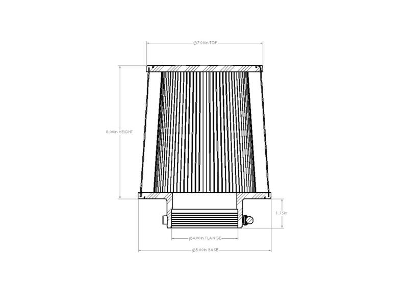 AFE Universal D2 Dura Dry Air Filter - aFe Magnum FORCE Intake Replacement Air Filter w D2 Dura-Dry Media 3-7/8in F x8in B x7in T x8in H