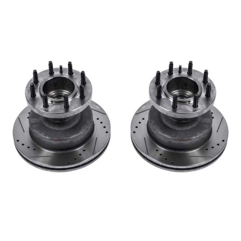 PSB Evolution Drill/Slot Rotor - Power Stop 03-07 Ford E-450 Super Duty Front Drilled & Slotted Rotor - Pair