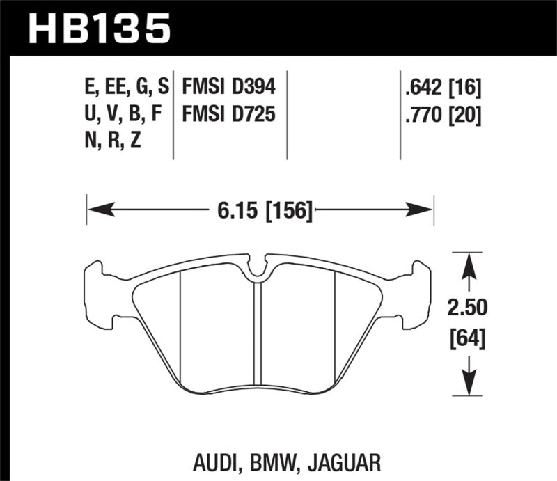 HAWK HP+ Brake Pad Sets - Hawk 95-02 BMW M3 HP+ Street Front Brake Pads