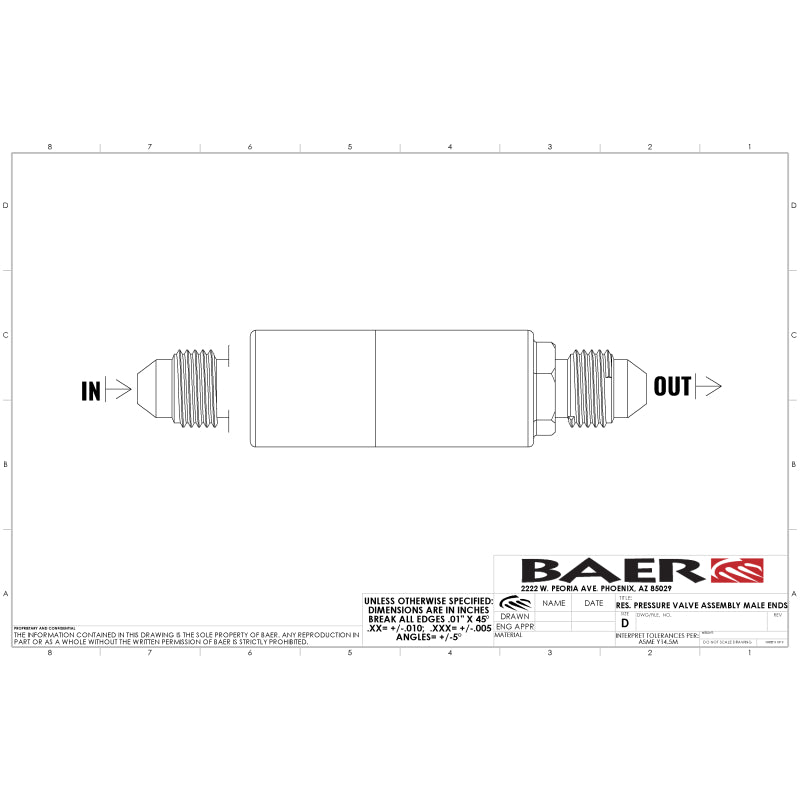 BAE Residual Pressure Valve - Baer Brakes Residual Valve - 2LB, -3AN Fittings