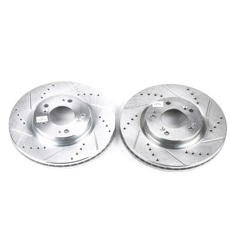 PSB Evolution Drill/Slot Rotor - Power Stop 06-12 Mitsubishi Eclipse Front Evolution Drilled & Slotted Rotors - Pair