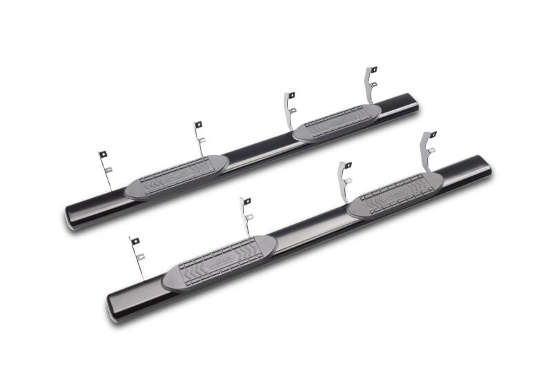LND Nerf Bars - Black - Lund 2019 Chevy Silverado 1500 Crew Cab 6in. Oval Straight Steel Nerf Bars - Black