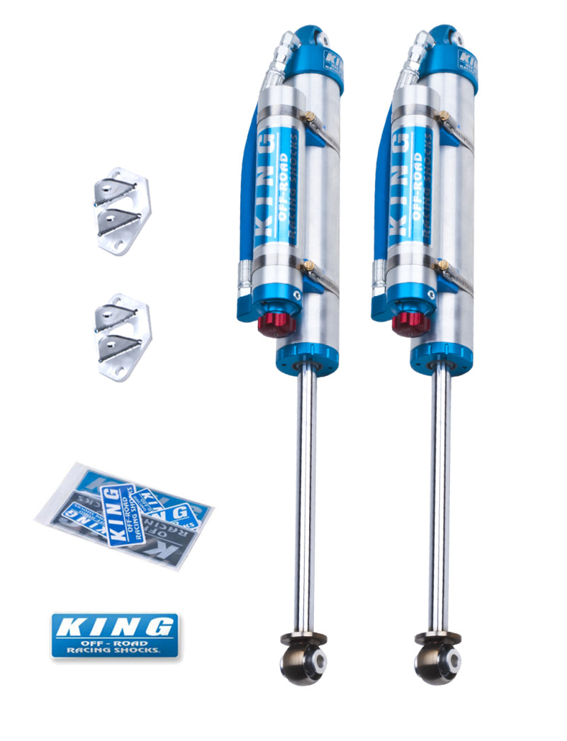 KIN 2.5 Shocks - King Shocks 07-18 Jeep Wrangler JK Rear 2.5 Dia Piggy Hose Res Shocks 3-5in Lift w/Adjuster (Pair)