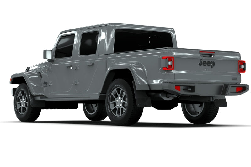 RAL UR Blk Flap/Grey Logo - Rally Armor 19-25 Jeep JT Gladiator (Mojave/Rubicon) Black Mud Flap w/Grey Logo