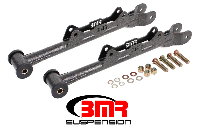 BMR Control Arms - BMR 10-15 5th Gen Camaro Chrome Moly Non-Adj. Rear Lower Control Arms (Delrin) - Black Hammertone