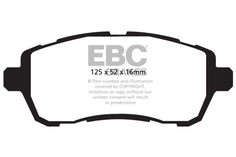 EBC Yellowstuff Brake Pad Sets - EBC 10+ Ford Fiesta 1.6L (Excl ST) Yellowstuff Front Brake Pads
