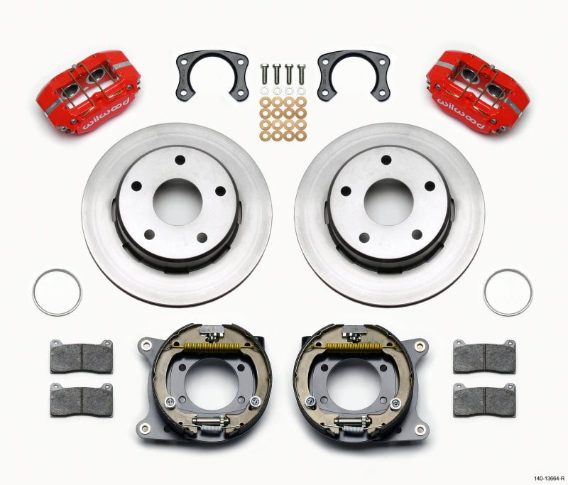 WIL Dynapro Brake Kit - Wilwood Dynapro Lug Mount P/S Park Brake Kit Red Big Ford New 2.38in Off Bronco 5 x 5.50