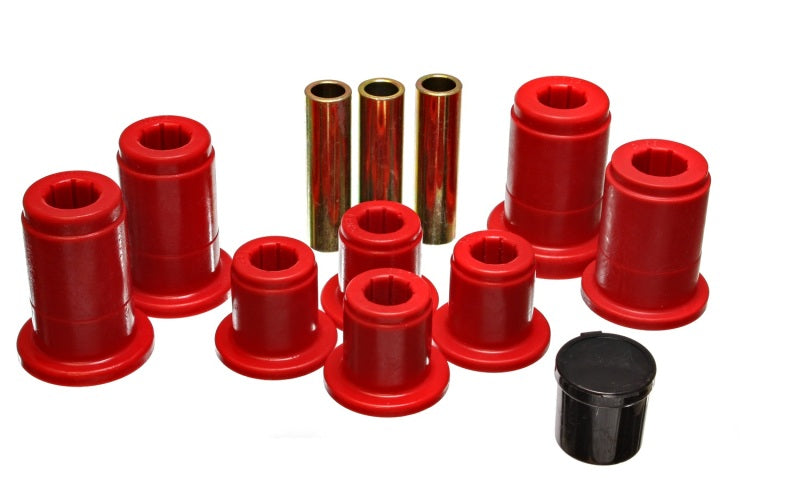 ES Cntrl Arm Bushings - Red - Energy Suspension Front Control Arm Bushing Set - Red