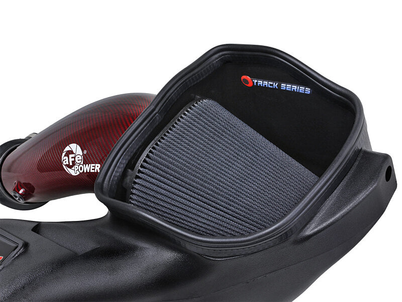 AFE Track Series Intake - aFe 23-24 Ford F150 Raptor R Supercharged Red Carbon Track Series Air Intake w/ P5R Filter (MOQ 24)