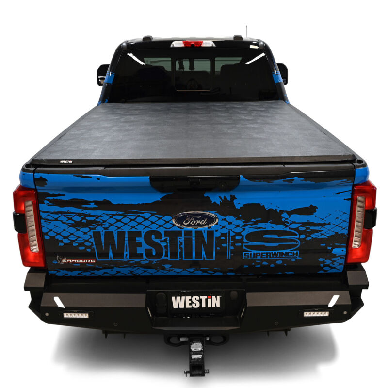 WES Soft Tri-Fold Tonneau Covers - Westin 17-24 Ford F-250/350 Super Duty 6.75ft. Bed Soft Tri-Fold Tonneau Cover - Black