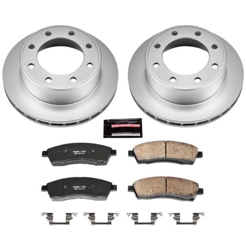PSB Z17 Evolution Coated Kit - Power Stop 00-05 Ford Excursion Rear Z17 Evolution Geomet Coated Brake Kit