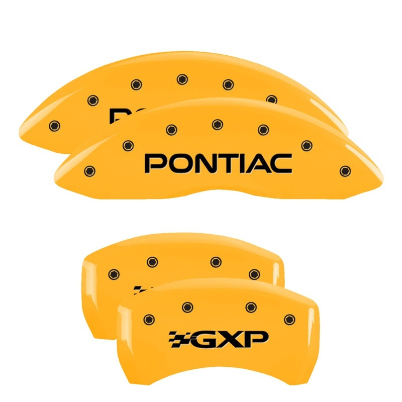 MGP Caliper Covers 4 Logo - MGP 4 Caliper Covers Engraved Front Pontiac Rear Gxp Yellow Finish Black Char 2008 Pontiac G8