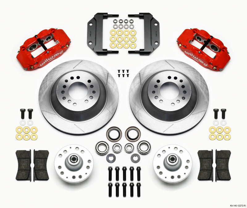 WIL Superlite Brake Kit - Wilwood Narrow Superlite 6R Front Hub & 1PC Rtr Kit 12.88in-Red Magnum Force Drop Spindle