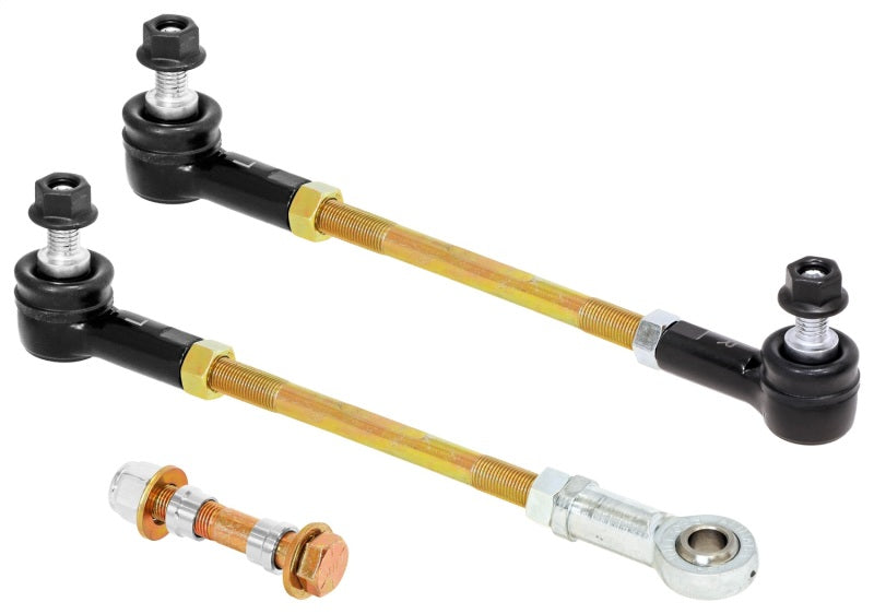 ROK Sway Bar Endlinks - RockJock JL/JT Adjustable Sway Bar End Link Kit Front 8 1/2in Long Rods