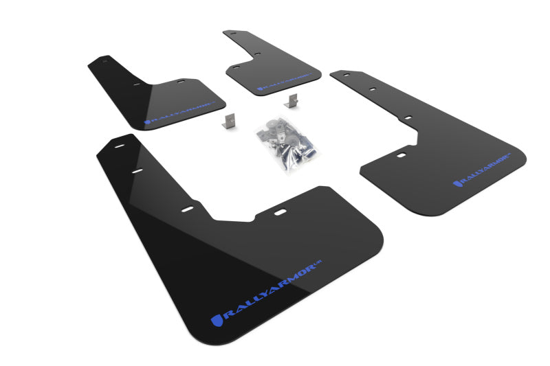 RAL UR Blk Flap/Blue Logo - Rally Armor 22-25 Subaru Outback Wilderness Black Mud Flap Blue Logo