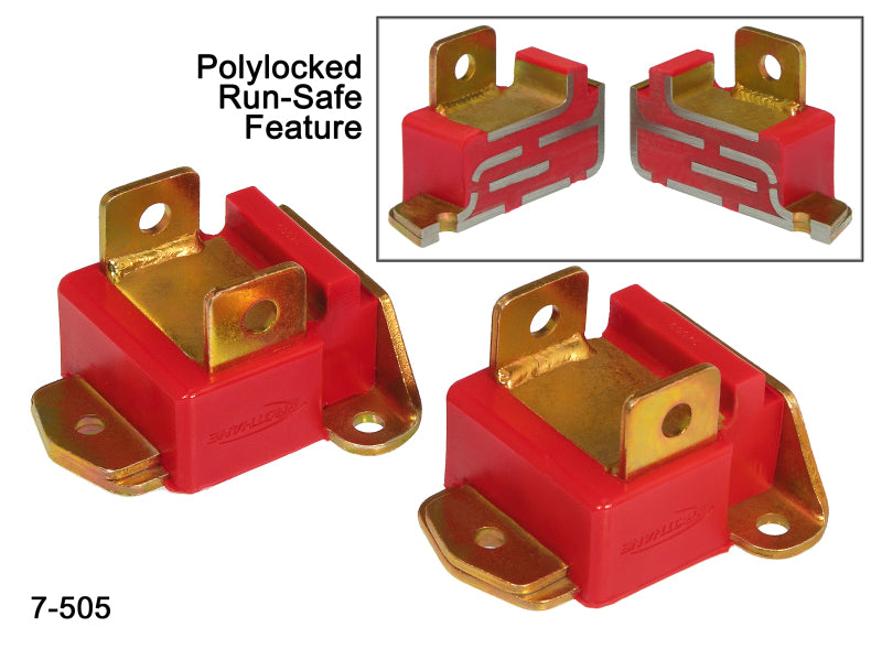 PRO Engine Mounts - Red - Prothane GM Motor Mounts - Type B Tall - Red