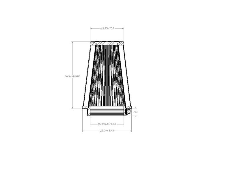 AFE Universal D2 Dura Dry Air Filter - aFe POWER Universal Clamp-On Air Filter w/ D2 Dura-Dry Media - 3-1/2in F x 5in B x 3-1/2in T x 7in H