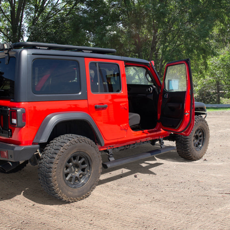 GOR RealTruck VoltStep Running Boards - RealTruck 18-24 Jeep Wrangler 4dr VoltStep Electric Running Board Kit (Drilling Req.) - Tex. Blk