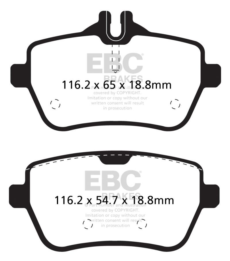 EBC Yellowstuff Brake Pad Sets - EBC 14+ Mercedes-Benz S550 4.7 Twin Turbo Yellowstuff Rear Brake Pads