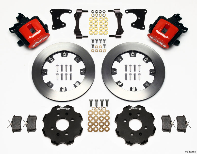 WIL Parking Brake Brake Kit - Wilwood Combination Parking Brake Rear Kit 12.19in Red Civic / Integra Drum 2.71 Hub Offset