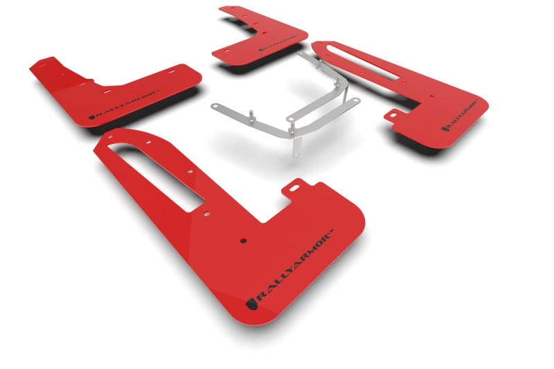 RAL UR Red Flap/Blk Logo - Rally Armor 23-25 Honda Civic Type R Red Mud Flap Black Logo