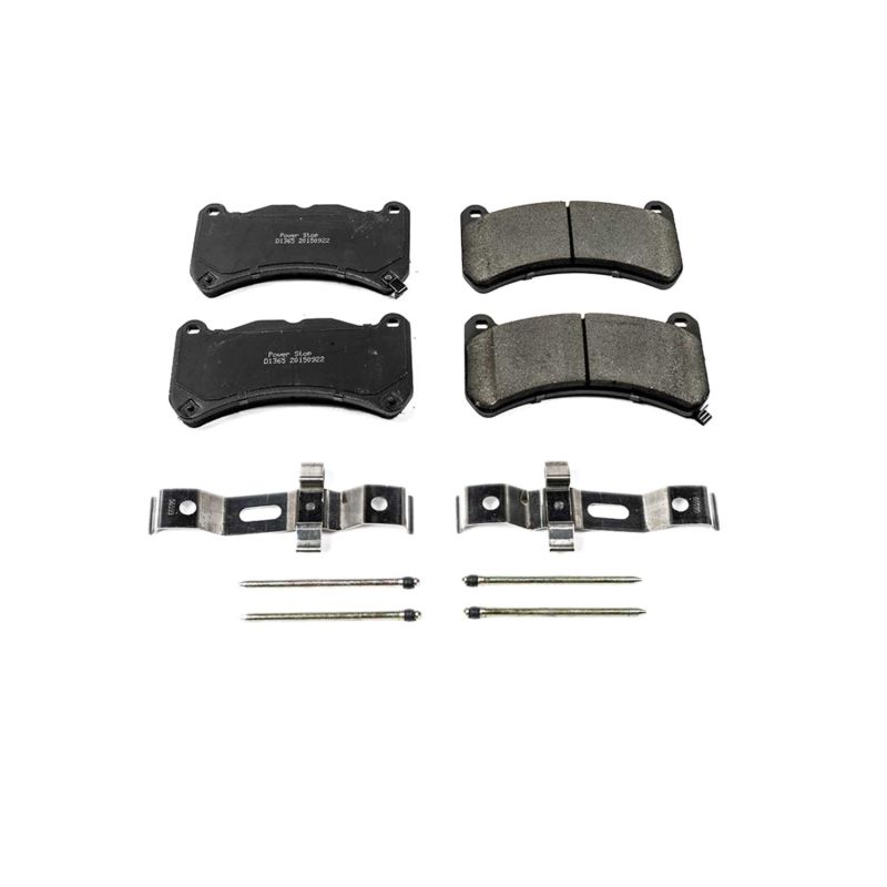 PSB Z17 Evolution Brake Pads - Power Stop 13-14 Ford Mustang Front Z17 Evolution Ceramic Brake Pads w/Hardware