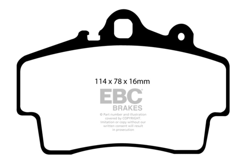 EBC Yellowstuff Brake Pad Sets - EBC 97-99 Porsche Boxster (Cast Iron Rotors only) 2.5 Yellowstuff Front Brake Pads
