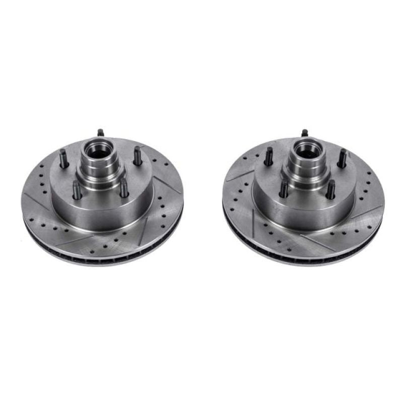 PSB Evolution Drill/Slot Rotor - Power Stop 2003 Ford E-150 Front Evolution Drilled & Slotted Rotors - Pair
