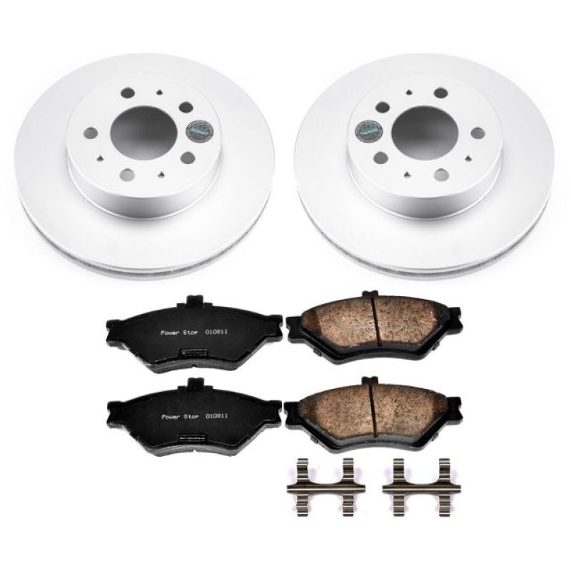 PSB Z17 Evolution Coated Kit - Power Stop 95-97 Ford Crown Victoria Front Z17 Evolution Geomet Coated Brake Kit