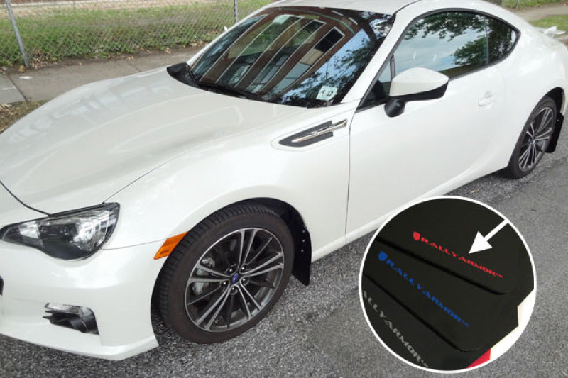 RAL UR Blk Flap/Rd Logo - Rally Armor 13-17 Subaru BRZ/Toyota FR-S Black UR Mud Flap w/Red Logo