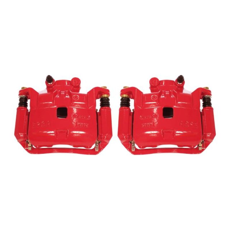 PSB Red Calipers - Power Stop 12-18 Nissan Versa Front Red Calipers w/Brackets - Pair