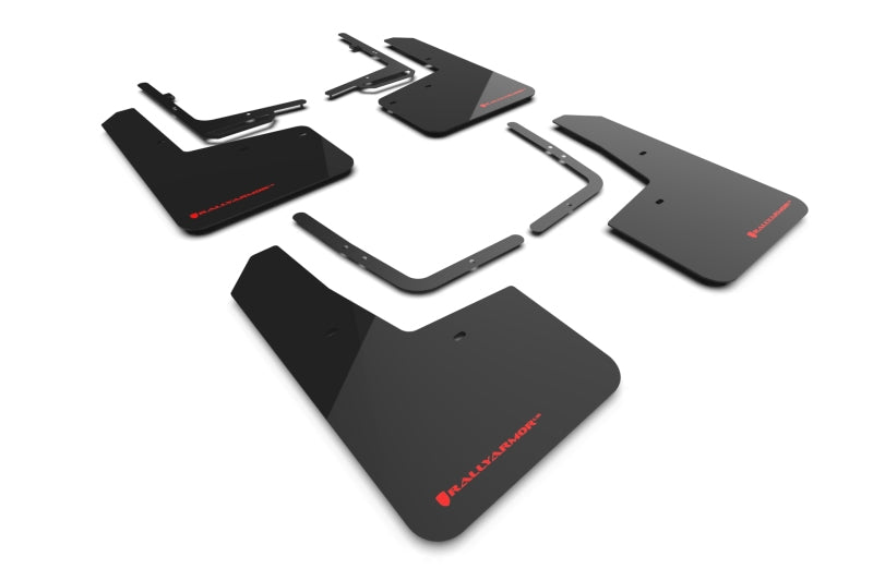 RAL UR Blk Flap/Rd Logo - Rally Armor 21-25 Ford F-150 Raptor Gen 3 Black UR Mud Flap w/Red Logo