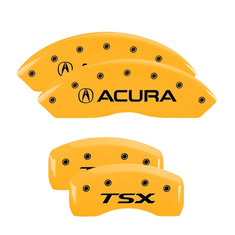 MGP Caliper Covers 4 Logo - MGP 4 Caliper Covers Engraved Front Acura Engraved Rear TSX Yellow finish black ch