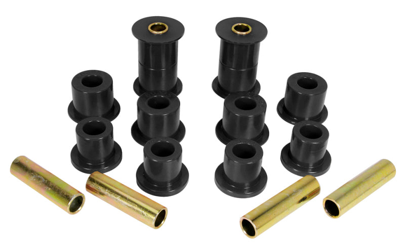 PRO Spring/Shackle Bush- Blk - Prothane 74-77 Jeep Cherokee Front Spring & Shackle Bushings (w/ 1.25in OD Main Eye) - Black
