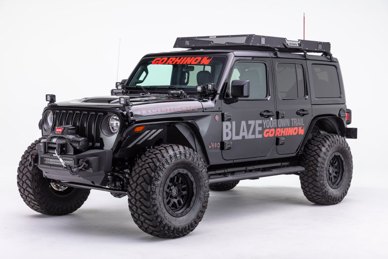 GOR Rockline Bumper - Go Rhino 07-20 Jeep Wrangler JL/JLU/JK/JKU/Gladiator JT Rockline Front Stubby Bumper