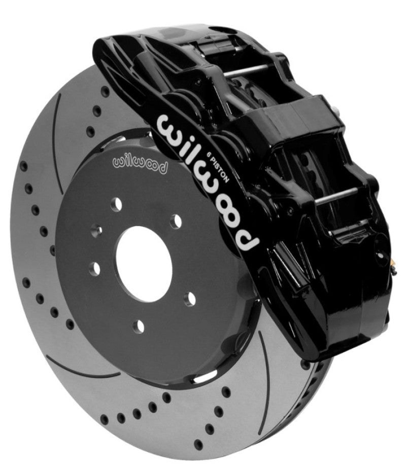 WIL SX6R Brake Kit - Wilwood SX6R Front Brake Kit 15in SRP Slotted/Drilled Black w/ Lines 14+ Chevy Corvette C7