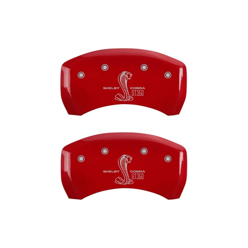MGP Caliper Covers 2 Logo - MGP Rear set 2 Caliper Covers Engraved Rear GT350 Shelby & Cobra Red finish silver ch