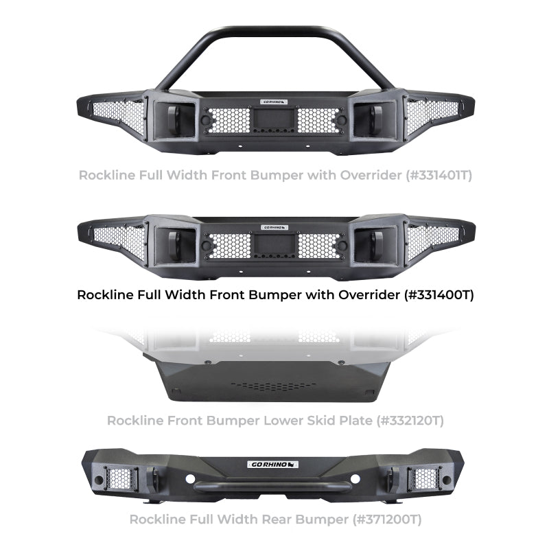 GOR Rockline Bumper - Go Rhino 21-24 Ford Bronco (2 and 4 Door) Rockline Full Width Bumper