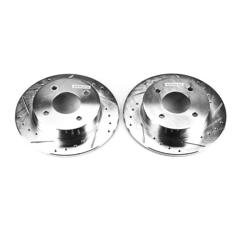 PSB Evolution Drill/Slot Rotor - Power Stop 89-98 Nissan 240SX Rear Evolution Drilled & Slotted Rotors - Pair