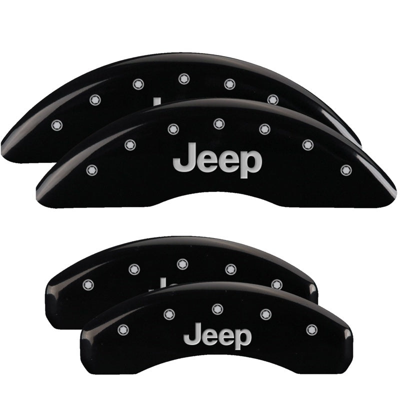 MGP Caliper Covers 4 Logo - MGP 4 Caliper Covers Engraved Front Rear JEEP Logo Engraved Black Finish Silver Characters