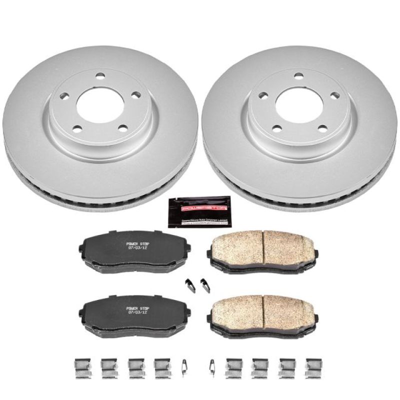 PSB Z17 Evolution Coated Kit - Power Stop 07-09 Ford Edge Front Z17 Evolution Geomet Coated Brake Kit